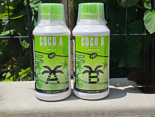 Nutrifield Coco Coir Mega Brick + Coco A&ampB Liquid Plant Nutrients 500ml