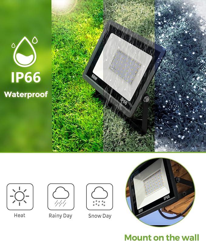 LOHAS Landscape Spot Lights Outdoor 5w 2pack+Flood Lights Outdoor 50W 2pack