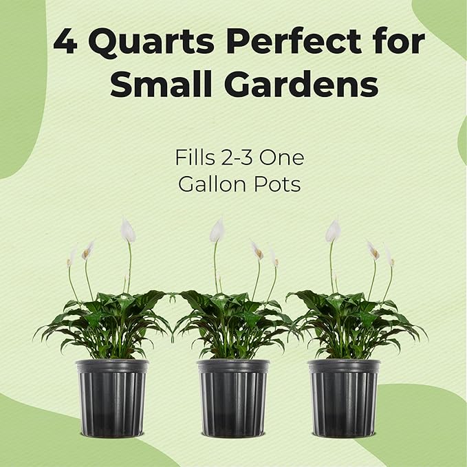 Organic Peace Lily Potting Soil by Perfect Plants | Organic Premium Mix | Use with Peace Lily Pothos or Other House Plants (4qt)