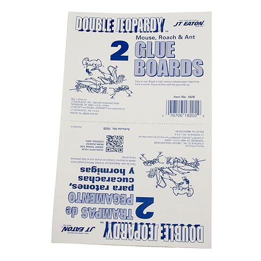 Double Jeopardy Flat Glue Board – 8.5 x 5.25 – High-Strength Rodent and Insect Trap – Durable Non-Toxic Adhesive Surface – Effective Pest Control Solution – 72 Boards