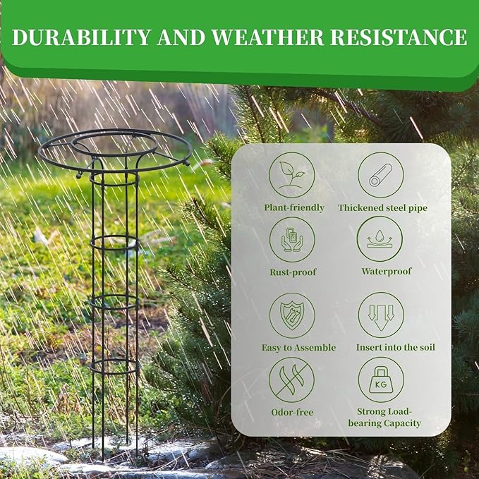 Garden Trellis for Climbing Plants Vertical Umbrella Trellis 3/3.9/4.9/5.9/6.9ft Sturdy Plant Support for Flowers Vegetable Fruits Vines Indoor Outdoor(WhiteHeight: 90cm/3ft)
