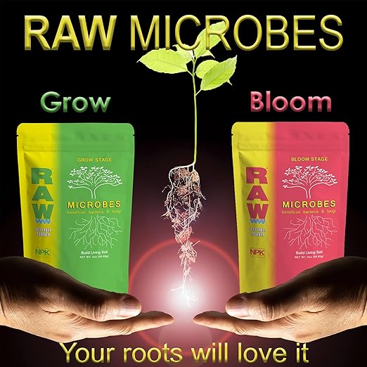 RAW Microbes Grow 25lb - Plant Growth Enhancer with Endomycorrhizae and Rhizosphere Bacteria