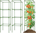 3 Pack Square Tomato Cages for Garden - 56 Inch Heavy Duty Tomato Plant Support Stakes Sturdy Metal Core with Rust-Resistant Coating Tomato Trellis for Raised Beds
