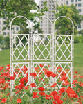 Large Decorative Outdoor Trellis Metal Garden Trellis For Climbing PlantsEuropean Style Rustproof Metal Garden Fence For Outdoor Indoor Potted Plants Tomato Rose(White30x250cm(11.8x98.4in))