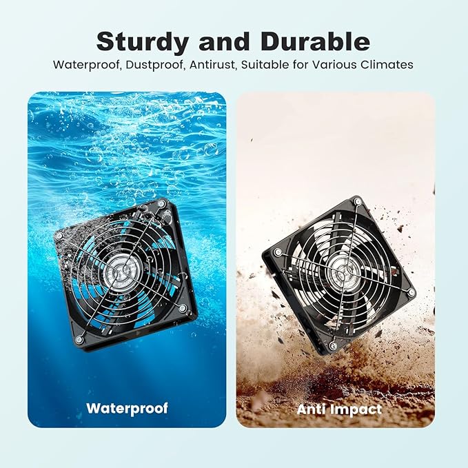 New 5.5 Solar Chicken Coop Fan 3 Kit 35W Solar Powered Exhaust and Intake Greenhouse Fan Outdoor Waterproof 16.5ft Cord Strong Airflow for Shed Pet House Air Circulation and Ventilation