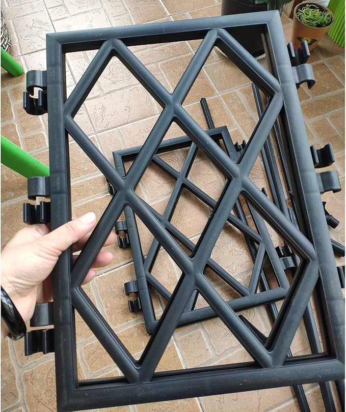 Outdoor Garden Trellis with PE Coated Steel Pipe Metal Plant Trellis Fence for Potted Plants Climbing Plants for Outdoor Patio Lawn Yard Backyard Wall Decoration(30x130cm)