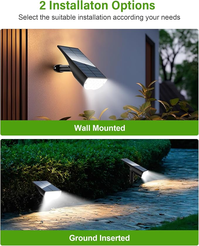 Solar Spot Lights Outdoor Solar Lights Outdoor Waterproof IP65 3 Brightness Modes Dusk to Dawn Landscape Spotlights for Yard Garden Pathway Tree Decoration Cool White 5 Pack