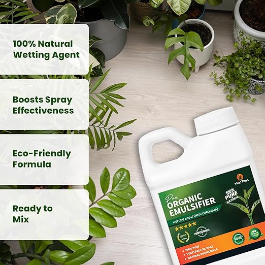 Pure Organic Emulsifier with Citronella - 100% Natural Wetting Agent for Enhanced Plant Absorption Eco-Friendly Formula (1 Gallon)