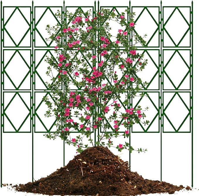 Green Garden Trellis Flower Climbing Rack Foldable Plant Stand for for Patio Yard and Outdoor Decor Easy Assembly Plant Support Trellis(W60xH120CM(2.0x3.9FT))