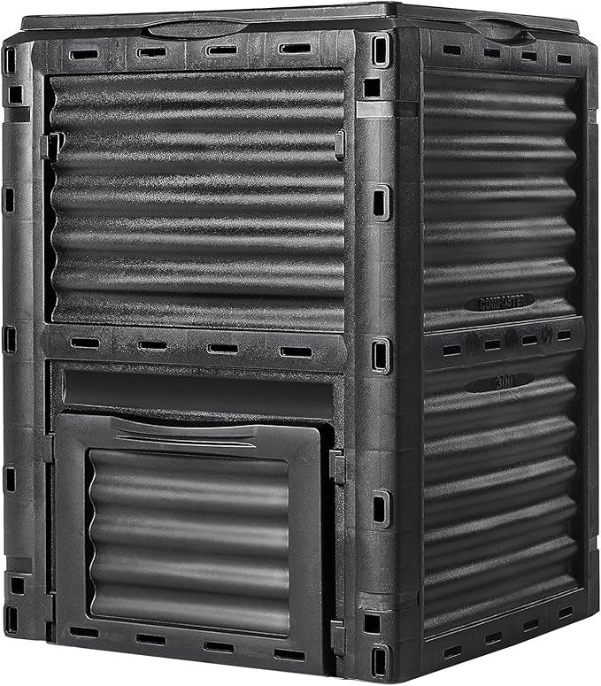 VEVOR Garden Compost Bin 80 Gallon BPA Free Composter Large Capacity Outdoor Composting Bin with Top Lid and Bottom Door Easy Assembling Lightweight Fast Creation of Fertile Soil