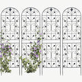 Trellis for Climbing Plants Outdoor （4 Pack 70.8x19.6-inch） Generic Metal Garden Trellis Rustproof Easy Assembly（Black）