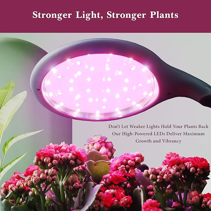 Indoor Garden Growing System Self-Watering Plant Base Smart Gardening System with 17W LED Grow Light &amp Auto Timer for Vegetables Herbs (No Seeds Pot Not Included)