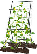 Garden Trellis for Climbing Plants 6ft Cucumber Trellis for Raised Bed Pea Grape Vine Tomato Trellis Cattle Panel A Frame Vegetable Plant Support Outdoor for Backyard Black