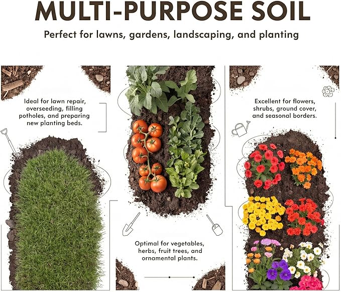 All Purpose Top Soil Pail Garden Potting Soil Indoor Plants Mix and Potting Soil Outdoor Plants Versatile Potting Mix for Flowers Vegetables Shrubs and Landscaping (12 lb)