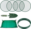 Soil Sifter for Gardening 12 Inch Dirt Garden Sieve Soil Sifter with 4 Replaceable Fine Screens and Shovel and Soil Replacement Pad Rock Sieve Sifter Soil Sieve Sifter Set Sifting Pan