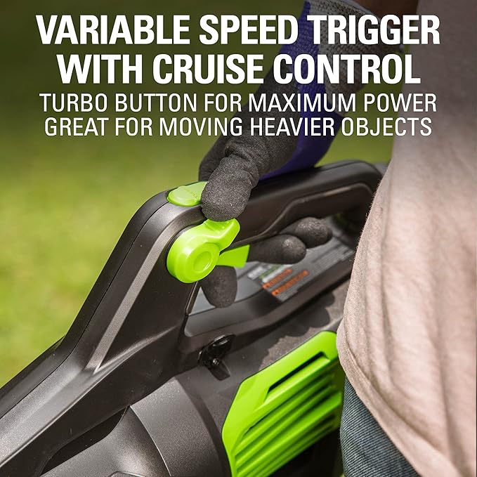 Greenworks 80V (730 CFM / 170 MPH) Cordless Brushless Axial Leaf Blower Everyday Yard Cleanup for Driveways &amp Patios Lightweight Battery and Charger not included