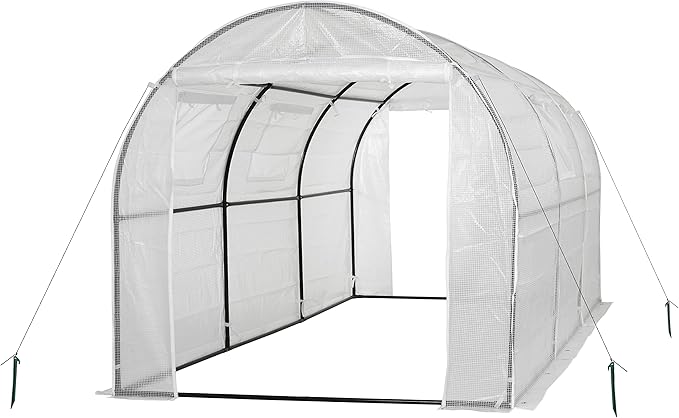 Machrus Ogrow Deluxe Walk-in Tunnel Greenhouse with White Cover