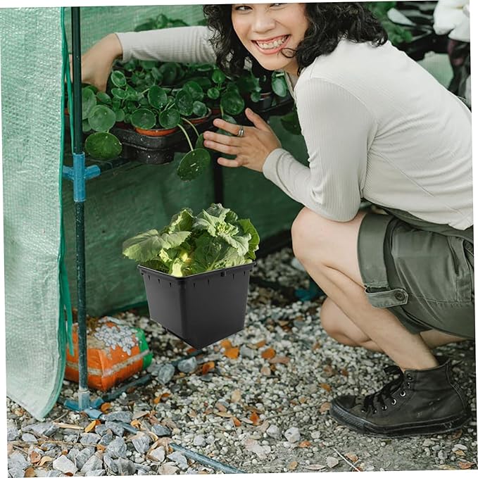 1 Set Hydroponic Dutch Bucket Food Minnow Plants Artificial Hydroponics Bulk Grow Outdoor Nutrients Flowers Cube Watering Pot Planter Planting Base Organizer Leaf Black Pp