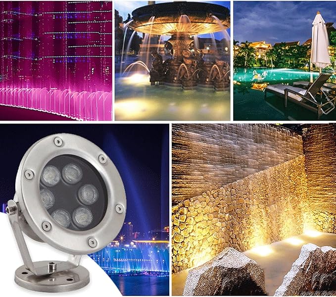 IP68 Waterproof Submersible Spotlights - Low Voltage AC12/24V LED Pond Lights for Outdoor Garden &amp Pool Landscape Lighting