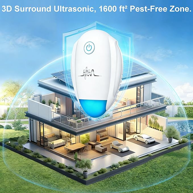 2026 Upgraded Ultrasonic Repeller 6 PacksIndoor Ultrasonic Repellent Electronic Plug in Pest Control for BugsMosquitoRoach Ant Rodent Mouse Spider Repellent for House Warehouse Garage (6)