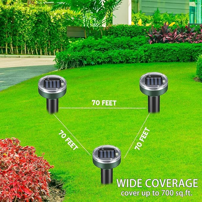 Solar Powered Ultrasonic Mole RepellentWaterproof Outdoor Vibration Mouse Control for Yard Garden360° Effective Rodent Repellent with Ultrasonic SoundGreen10 Piece