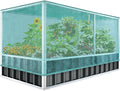 KING BIRD Raised Garden Bed with Garden Anti-Bird Protection Netting Structure Galvanized Steel Metal Planter Kit Box with 2 Pairs of Gloves Dark Grey 68 x 36 x 34.6