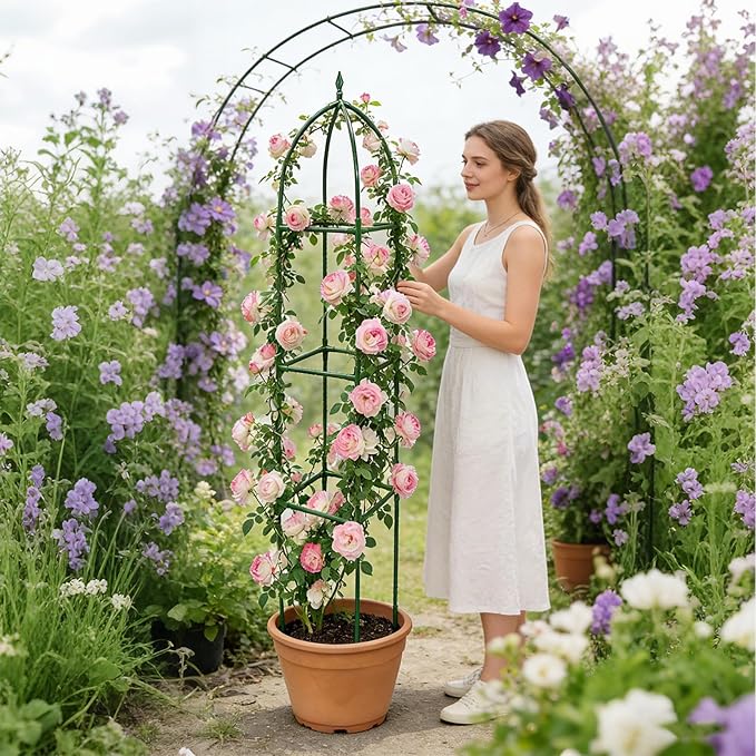 Garden Trellis Climbing Plants – Adjustable Height Vertical Obelisk Stand Arch Balcony House Outside Wedding Vegetable Flower | Climbing Plants Adjustable Height Vertical Obelisk StandGarden Ar