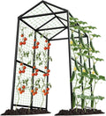 Metal Garden Arch Trellis for Climbing Plants Outdoor 7.1FT Extra Tall Cucumber Trellis for Raised Bed Plant Trellis for Vegetable Fruit Flower Vine（Black）