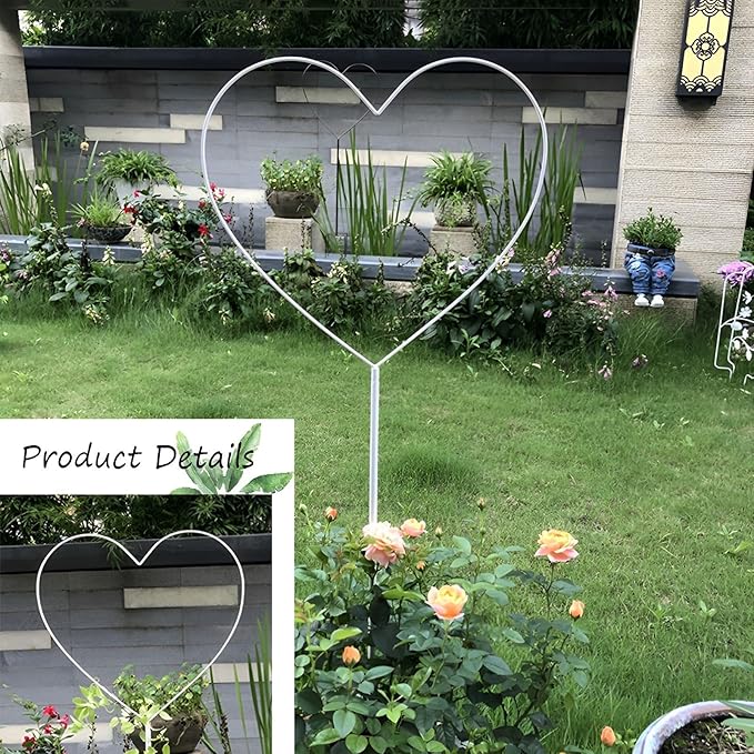Heart-Shaped Garden Trellis for Climbing Plants 104cm/41 Iron Plants Climbing Holder Rack for Decorative Potted Plants Flowers Indoor Otdoor (Color : Black Size : 104x42cm/41x16.5in)
