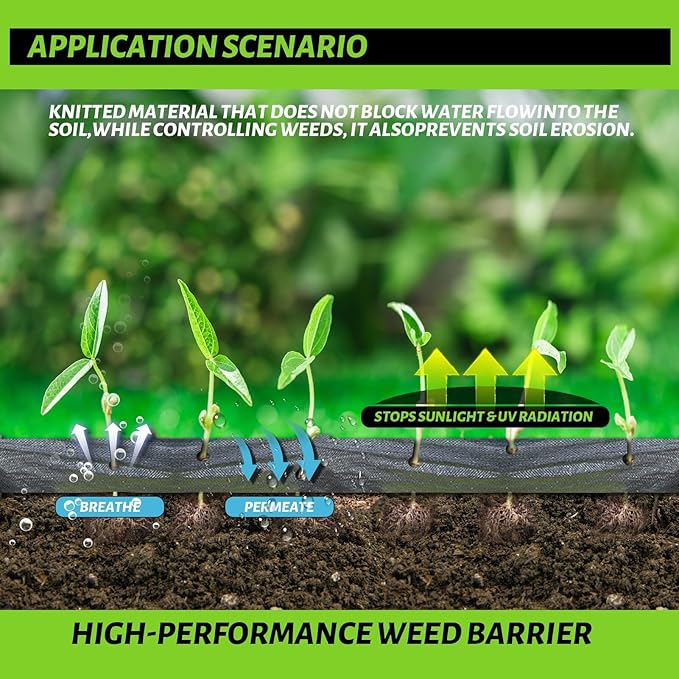 Weed Barrier Landscape Fabric Weed Barrier Landscape Fabric Durable Geotextile Fabric for Landscaping French Drains (4 * 100)