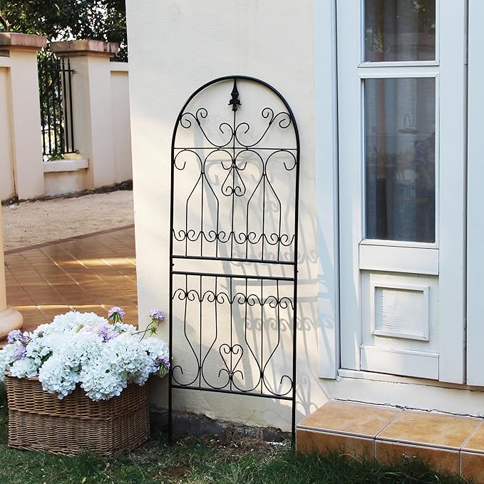 Trellis for Climbing Plants 59 H x 22 W Metal Unique Design Decorative Garden Structure Weather-Resistant Trellises Outdoor Decor Flowers Roses Vine Ivy Clematis 1 Pack