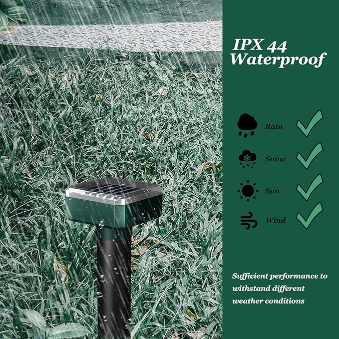 Powerful Snake Repellent for Yard &amp Outdoor Snake AwaySolar Sonic Snake Repeller Waterproof - Safe for Pets and Kids Keeps Snakes Away from Garage Lawn Home (8)