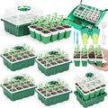 Reusable Silicone Seed Starter Tray 60 Cells Seed Starter Kit with Humidity Adjustable Dome and Lid Plant Germination Trays with Repotting Mat 5 Packs Germination Kit for Seeds Grow Starting