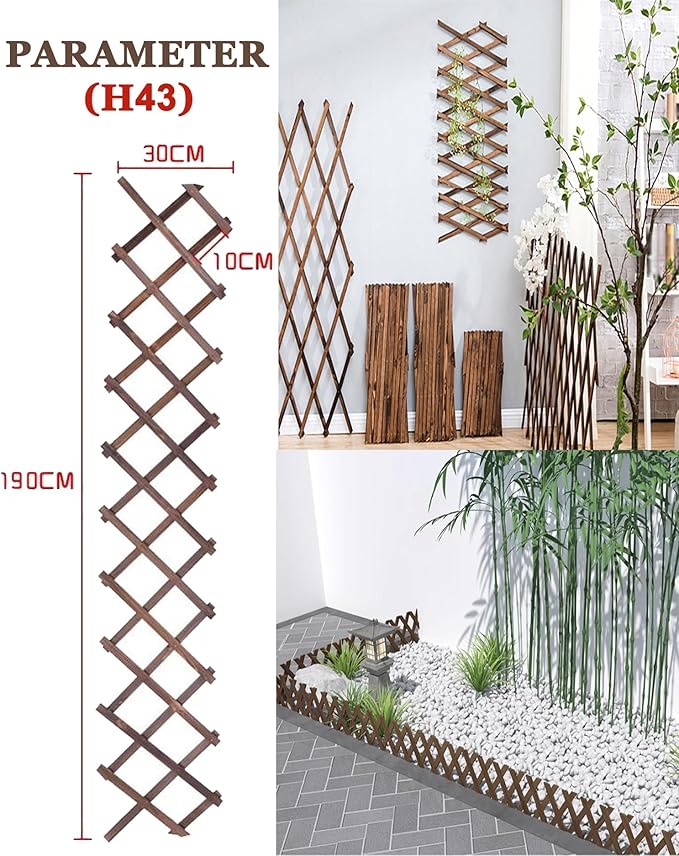 LTSRLL Garden Trellis Expandable Plant Climbing Support Decorative Fence Lattices 30x190cm 50x190cm 50x190cm 60x185cm 70x275cm 85x275cm 107x250cm Privacy Hedge Screen(H43)