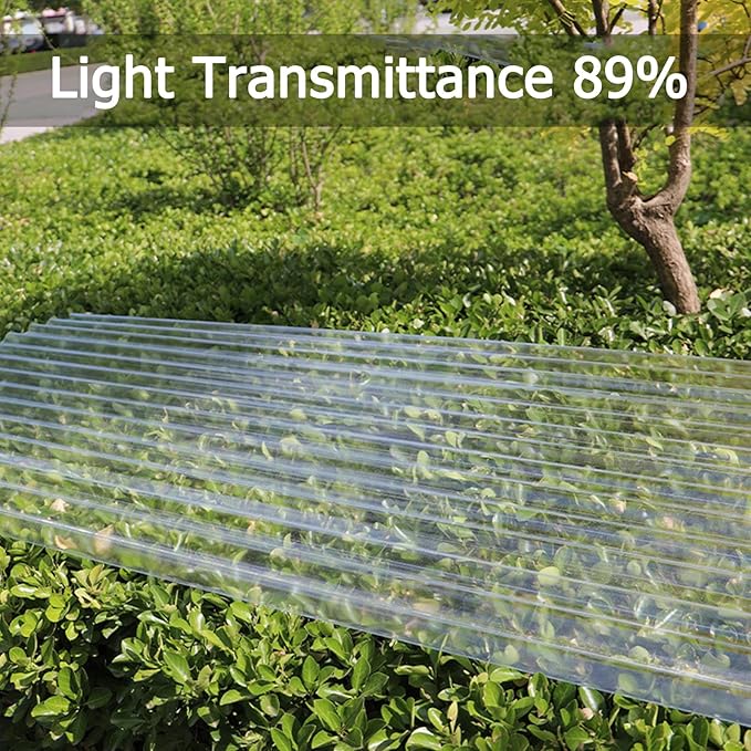 5 PCS Clear Polycarbonate Roof Panels Corrugated Plastic Greenhouse Sheets UV Resistant Rainproof BoardSunshine Board Sheds Skylights Easy Cut Covering Panel(35.4in W x 78.7in L Black)