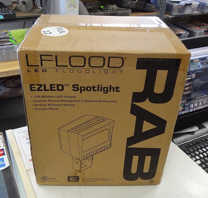 RAB EZLED78T - 78 Watt - LED Spotlight - 5000K Stark White - 120/208/240/277 Volt - Bronze Finish