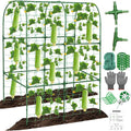 Cucumber Trellis for Raised Bed 50 x 34 Inch U-Shape Garden Trellis for Climbing Plants Outdoors Metal Garden Cucumbers Arch Trellis Cucumber Plant Support for Tomato Pea Zucchini Vine Flower