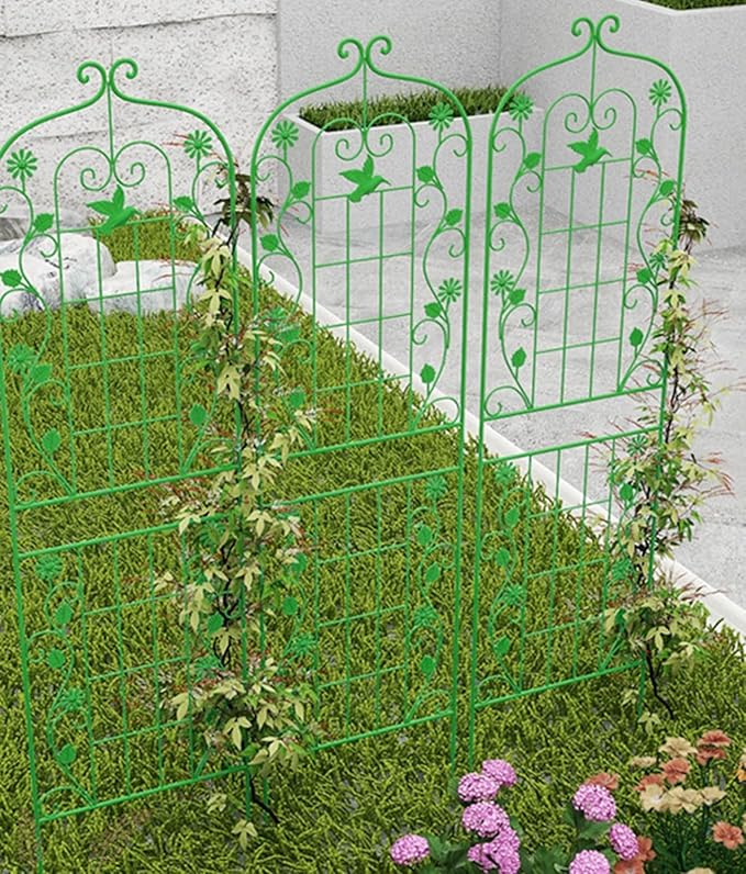 1 Pack Large Garden Trellis for Climbing Plants 6ft/6.8ft Heavy Duty Rustproof Plant Trellis for Patio Lawn Yard Backyard Wall Brackets (Color : Green- 210cm-82.6in Size : 2pcs)