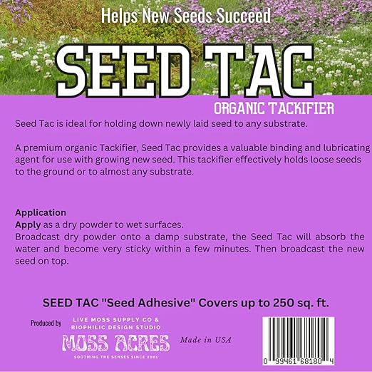 Earthwise Seed-Tac Premium Organic Tackifier – Erosion Control Plant-Based Binder Soil Restoration Non-Toxic Pet Safe – Covers Up to 5000 sq ft 10 lb