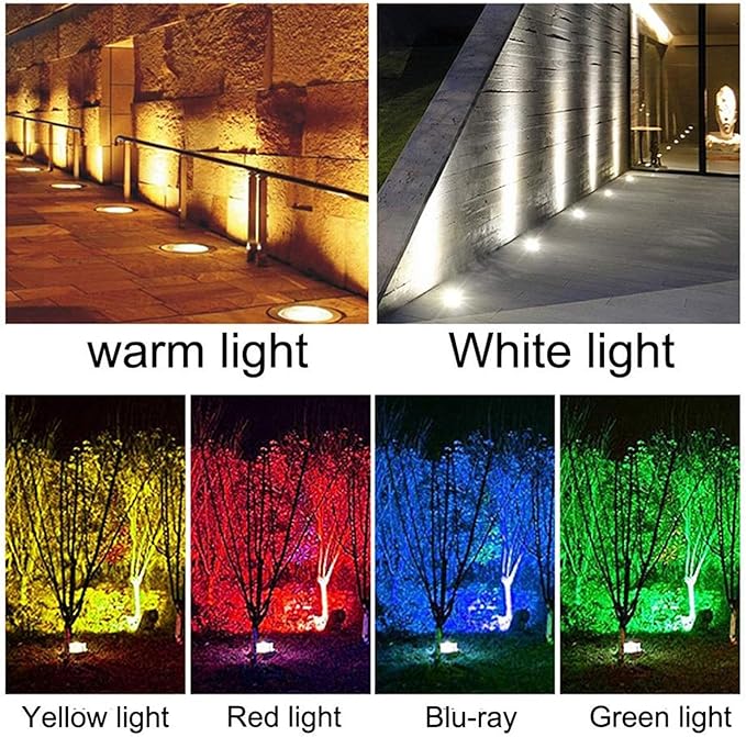 Underground Light LED 85-265V Beam LED Floodlight IP67 Waterproof Wall Washer Glare-Free Round Outdoor recessed spotlights Easy to Install Landscape Light Main Power (Cold White 15W)