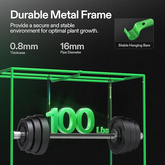 VIVOSUN S425 2x4 Grow Tent 48x24x60 High Reflective Mylar Grow Tents with Observation Window and Floor Tray for Hydroponics Indoor Plant for VS2000