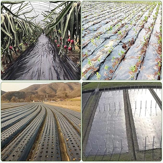 Ground Cover Weed Barrier Heavy Duty Weed Control Fabric Breathable Weed Barrier Fabric Garden Landscape Membrane for Patios Flowerbeds Lawns Walkways(0.4mx30m/1.3ftx100ft)