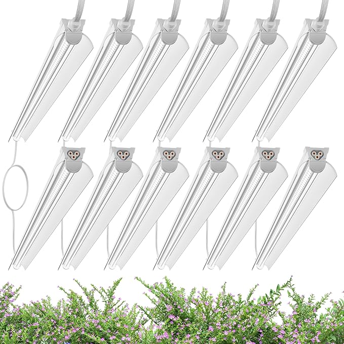 4FT Grow Lights for Indoor PlantsT8 5000K Full Spectrum Plant Light540W(12 x 45W)LED Grow Light Strips with Timer Aluminum ReflectorLinkablePlant Growing Lamp Fixture for Greenhouse Indoor 12pcs