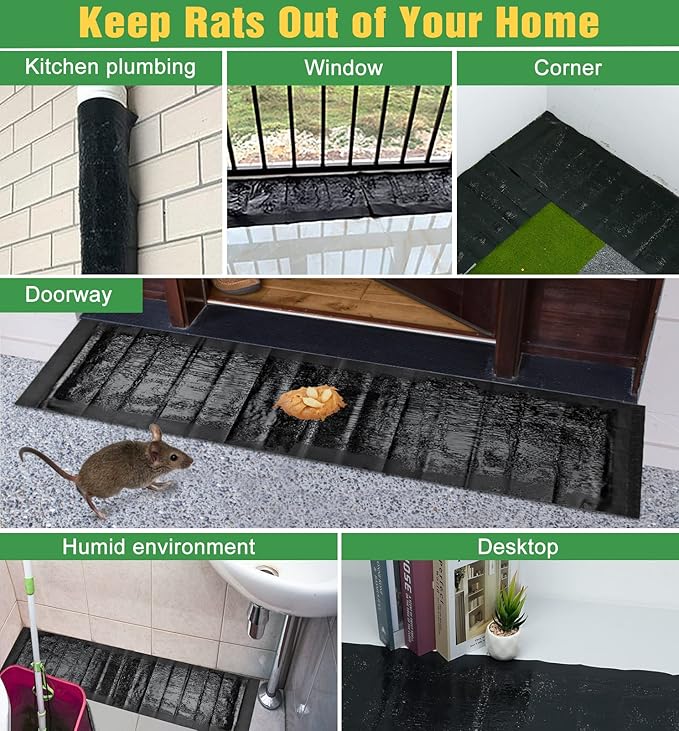 10 Pack Sticky Mouse Trap Super Large 47.2 * 11'' Glue Traps for Mice Peanut Taste Pheromone Rats Traps Indoor for Home Rodent Snakes Spiders Roaches