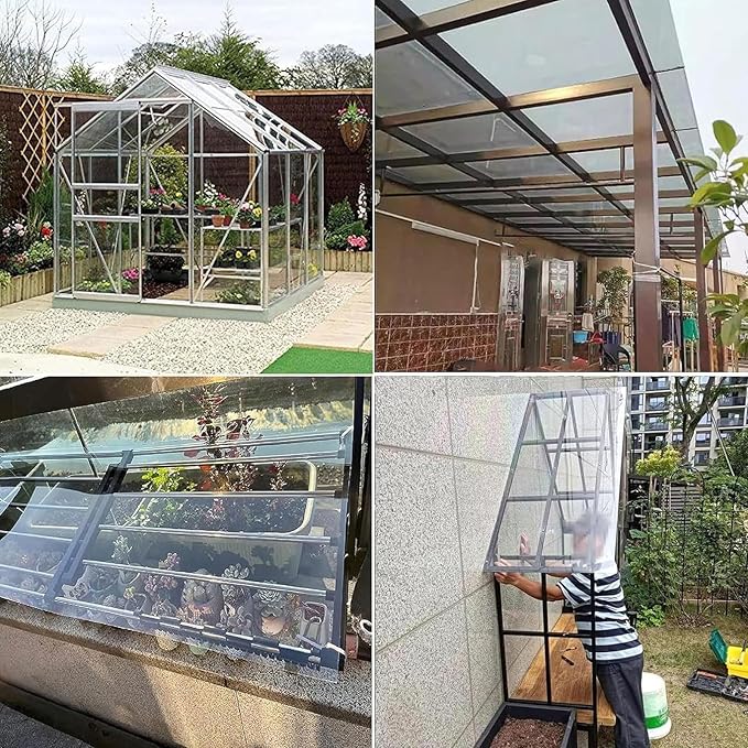 1.2mm Polycarbonate Plastic Sheet Clear Pergola Roofing Canopy Cover Polycarbonate Panel Roofing SheetsGreenhouse PC Endurance Board Easy to Cut &amp Bend Waterproof Panels 1X7M(3.3X23FT)
