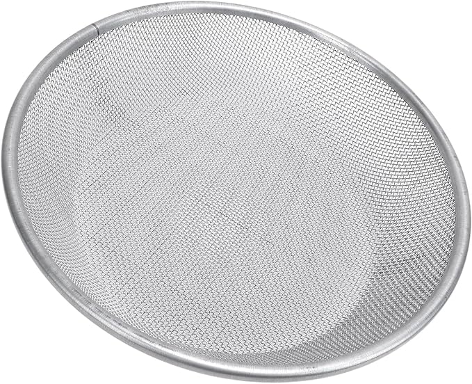 Gardening Sand Soil Compost Sifter Round Garden Soil Sieve Pan Sand Sifter Set with Gloves Stainless Steel Rock Garden Sieve Soil Sifter Gardening Strainer Soil Sifting Pan