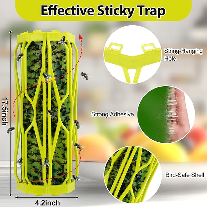 4 Pack Carpenter Bee Traps for Outside Wasp Trap Outdoor Hanging Wasp Fly Catcher Fly Trap Indoor Killer Hunter for Hornet Gnat Mosquito Flying Insect