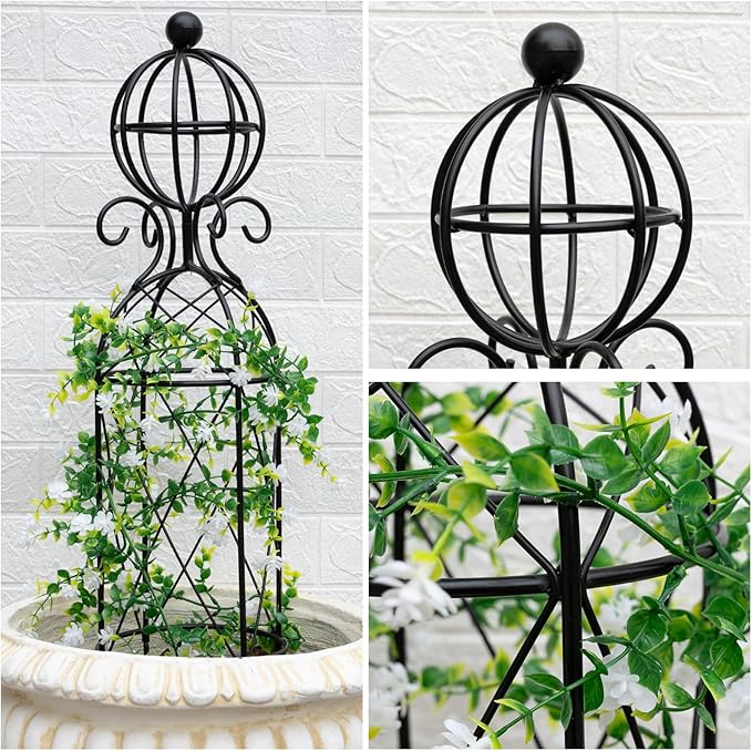 Garden Obelisk Trellis for Climbing Plants - 27.1 x 7.8 -Durable Metal Design Rust-Proof Ideal for Indoor &amp Outdoor Use Perfect for Roses Topiaries and Garden Decor
