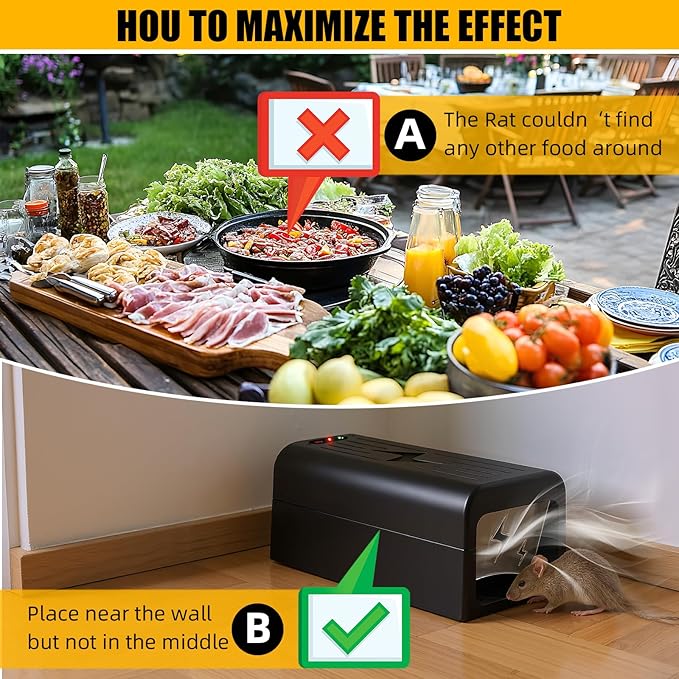 Rat Trap Zapper Electric Mouse Zappers2 Packs Electronic Rodent Zapper with Anti-Escape Baffle IndoorPowerful Voltage Rats and Mice Traps Reusable&ampNo Touch Rodent Control for Home Use