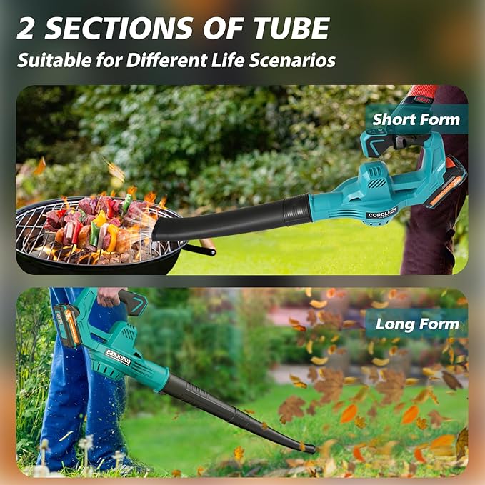 ALSO GO 20V Leaf Blower Cordless Electric Leaf Blowers with 2.0Ah Battery and Charger 480 CFM 160 MPH Battery Powered Leaf Blower Handheld Lightweight Blower for Lawn Patio Sidewalk Cleaning
